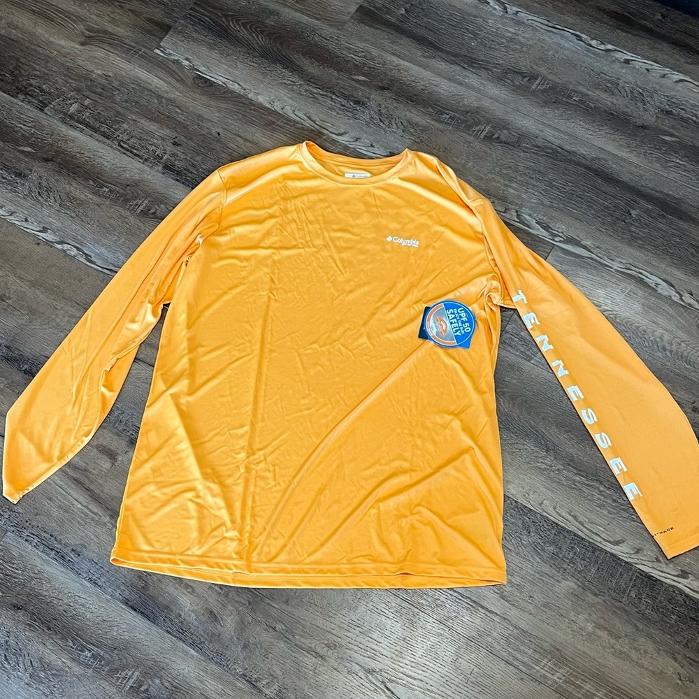 NWT Columbia PFG Orange TN Vols Long Sleeve Fishing Shirt